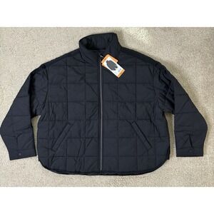 Roxy Women's Quilted Jacket Black Oversized Boxy XXL NWT